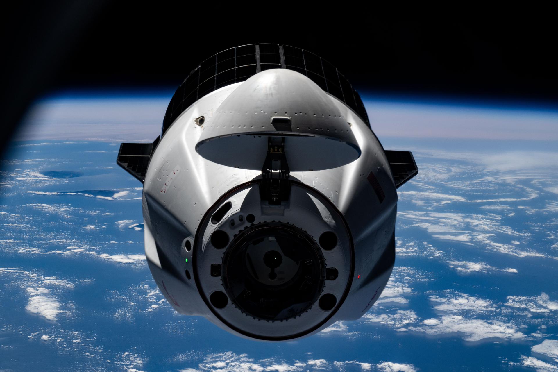 SpaceX Dragon spacecraft departing the International Space Station